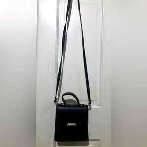 Vintage 90s black leather mini shoulder purse